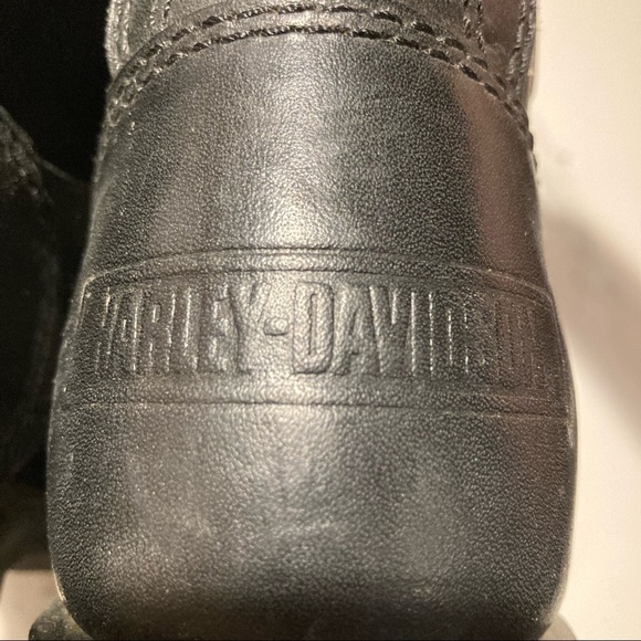 HARLEY DAVIDSON Sz 6 Moto Chunky Sole Thick Leather Zipper and Buckles Booties - Picture 9 of 16